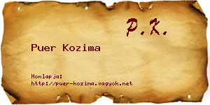 Puer Kozima névjegykártya